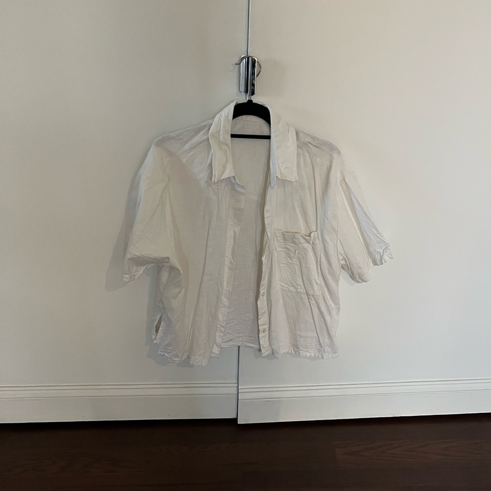 Linen White button down Shirt